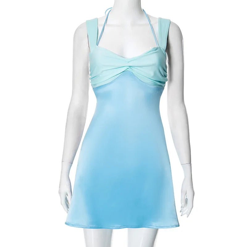 Bleue Palm Mini Dress